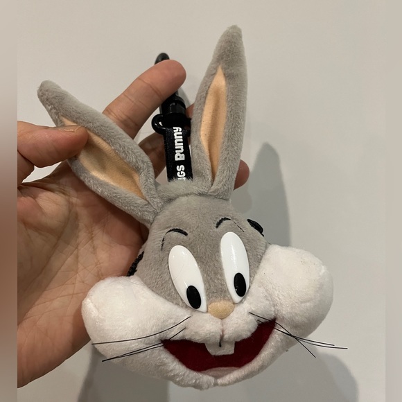BUGS BUNNY Plush Toy Bag Charm Wallet Purse Book Clip On Looney Tunes Rabbit Fun - Picture 8 of 8